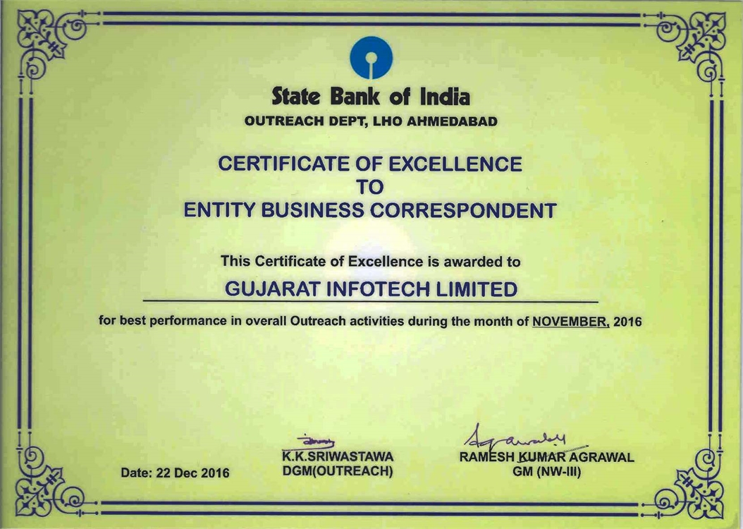 Certificate of Excellence to GIL - Overall 1st Rank out of 12 Entity BC 221216