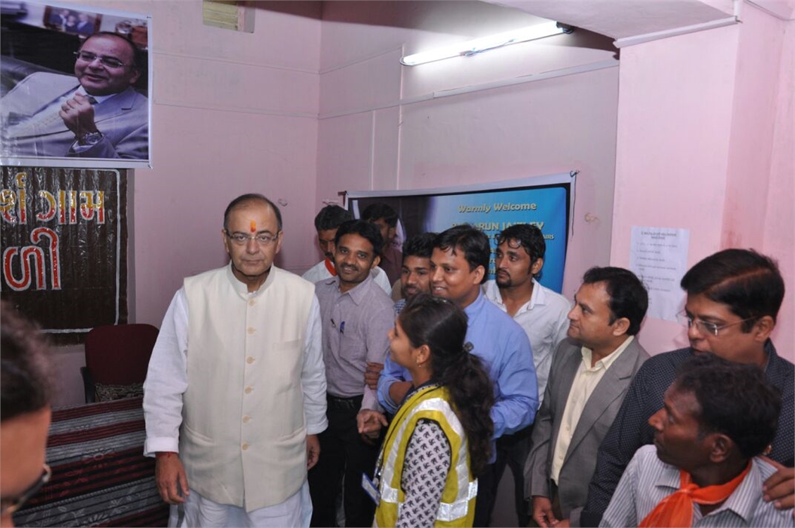 Mr. Arun Jaitley (Finance Minister) Visited at SBI Kiosk GIL CSP Point at Karnali Village, Vadodara.